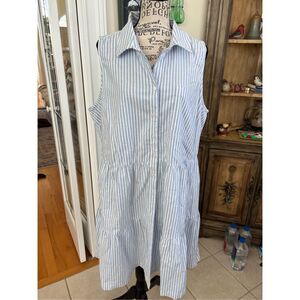 Crown & Ivy Sleeveless Button Up Tier Dress NWT